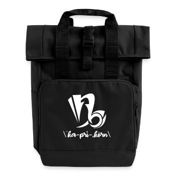 Steinbock Astrologie Sterndeutung Esoterik Galaxie - Rolltop Rucksack mit zwei Griffen - Schwarz - Vorne