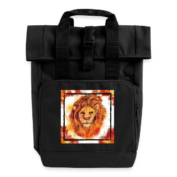 Der Rote Löwe - Rolltop Rucksack mit zwei Griffen - Schwarz - Vorne