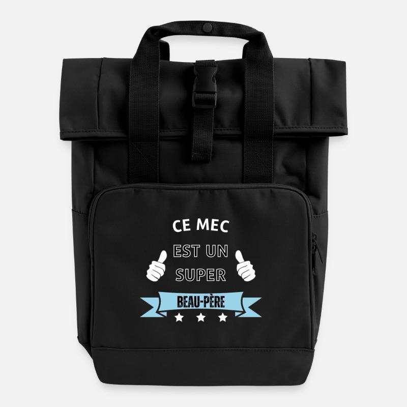 Ce mec est un super beau père - Sac à dos Roll Top à deux anses - noir