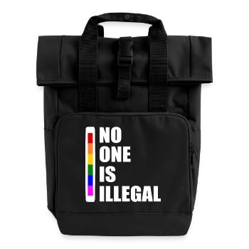 No one is illegal - Roll Top Backpack with Two Handles - black - Front