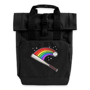 Lgbt Parade Homo Rainbow Flag Gay Lesbian - Roll Top Backpack with Two Handles - black - Front