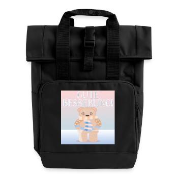 Gute Besserung - KINDER FIEBER - Rolltop Rucksack mit zwei Griffen - Schwarz - Vorne