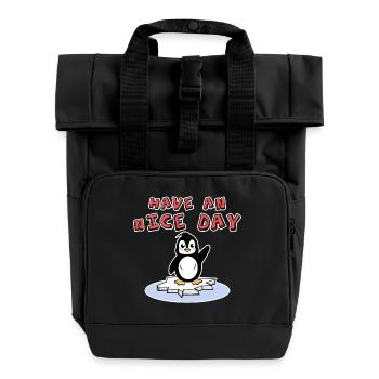 Pingouin Ice Bird Statement Cold Antarctica Animal - Sac à dos Roll Top à deux anses - noir - Devant