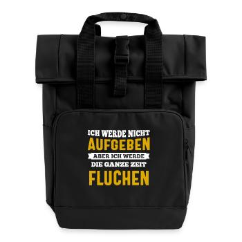 Lustiges Motivations- Shirt - Rolltop Rucksack mit zwei Griffen - Schwarz - Vorne
