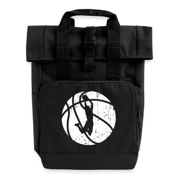 Basketball player - Roll Top Backpack with Two Handles - black - Front