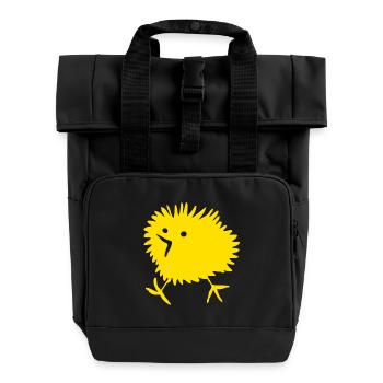 Küken BEEPY Frohe Ostern frech gelb comic süss - Rolltop Rucksack mit zwei Griffen - Schwarz - Vorne
