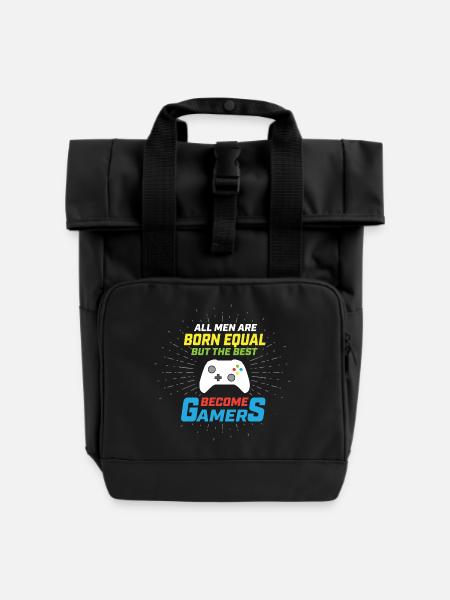 Become a gamer - Roll Top Backpack with Two Handles - black