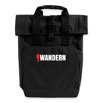 Wandern Spruch Wanderer Bergwandern Wanderwege - Rolltop Rucksack mit zwei Griffen - Schwarz - Vorne