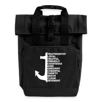 Seepfadfindergesetz Gelübde - Rolltop Rucksack mit zwei Griffen - Schwarz - Vorne