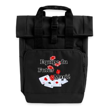 Team équipe Futur Marié Poker. Fête EVG mariage - Sac à dos Roll Top à deux anses - noir - Devant