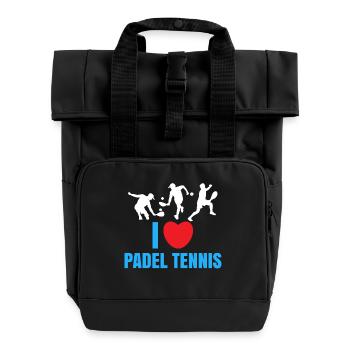 I Love Padel Padel Team Tennis Statement Heart - Sac à dos Roll Top à deux anses - noir - Devant