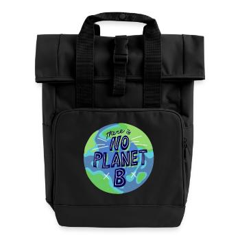 no planet B, mère nature, planète terre - Sac à dos Roll Top à deux anses - noir - Devant