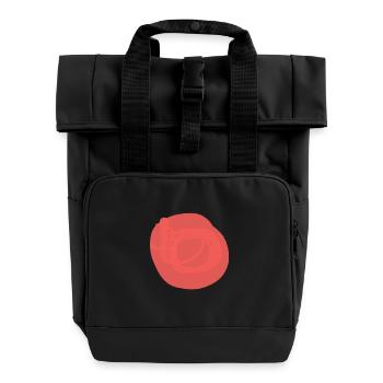 Red dot - Roll Top Backpack with Two Handles - black - Front