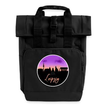 Leipzig Fine Skyline - Roll Top Backpack with Two Handles - black - Front