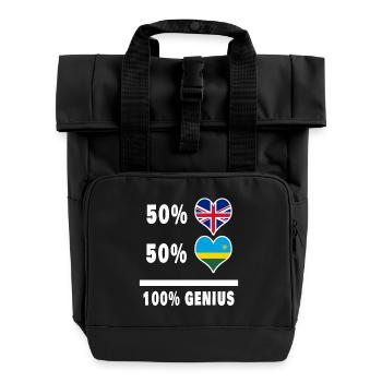 Rwanda et Grande-Bretagne 100% Genius Flag - Sac à dos Roll Top à deux anses - noir - Devant