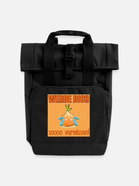 Abschied Freunde Orangen - Rolltop Rucksack mit zwei Griffen - Schwarz