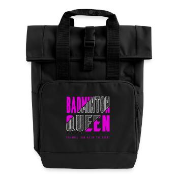 Badminton Queen - Roll Top Backpack with Two Handles - black - Front