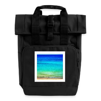 Meer - Rolltop Rucksack mit zwei Griffen - Schwarz - Vorne