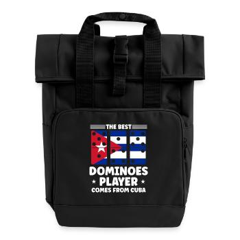 Domino Spiel Design - Rolltop Rucksack mit zwei Griffen - Schwarz - Vorne