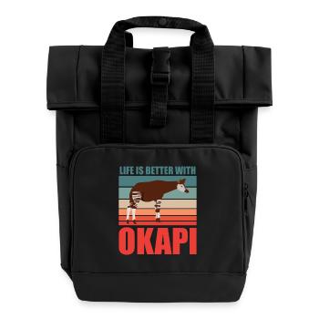 Okapi en harmonie avec la nature - Sac à dos Roll Top à deux anses - noir - Devant