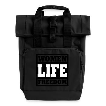 Women life freedom - Roll Top Backpack with Two Handles - black - Front