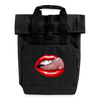 Precious Tongue - Roll Top Backpack with Two Handles - black - Front