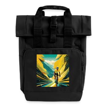 Autobahn zum Yellow Glory - Rolltop Rucksack mit zwei Griffen - Schwarz - Vorne