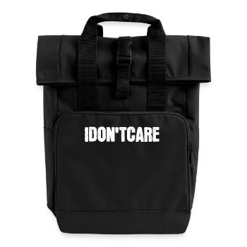 Gleichgültig Statement Ist Mir Egal Haltung - Rolltop Rucksack mit zwei Griffen - Schwarz - Vorne
