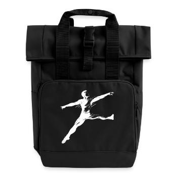 Männlicher Balletttänzer Skizze - Rolltop Rucksack mit zwei Griffen - Schwarz - Vorne