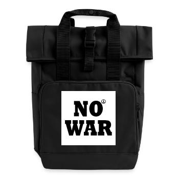 No war - Roll Top Backpack with Two Handles - black - Front