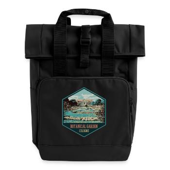 view of the Cologne Botanical Garden - Roll Top Backpack with Two Handles - black - Front