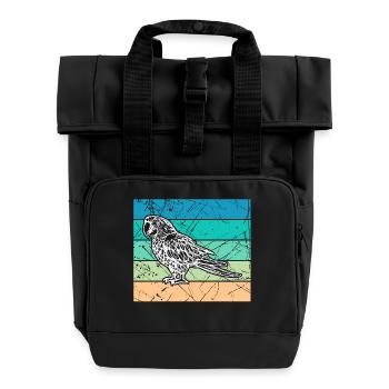 Vogel Urwald Dschungel Papagei Zoo Tierliebhaber - Rolltop Rucksack mit zwei Griffen - Schwarz - Vorne
