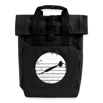 Dart Sketch - Roll Top Backpack with Two Handles - black - Front