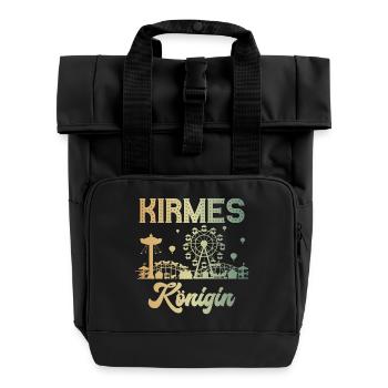 Kirmes Königin Jahrmarkt Rummel Volksfest - Rolltop Rucksack mit zwei Griffen - Schwarz - Vorne