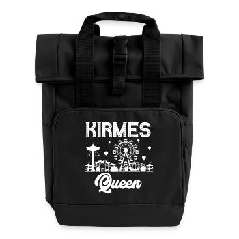 Kirmes Queen Jahrmarkt Rummel Volksfest - Rolltop Rucksack mit zwei Griffen - Schwarz - Vorne