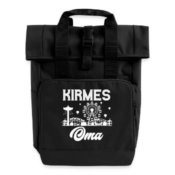 Kirmes Oma Jahrmarkt Rummel Volksfest - Rolltop Rucksack mit zwei Griffen - Schwarz - Vorne