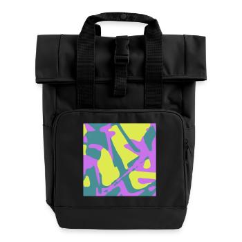 Camouflage - Rolltop Rucksack mit zwei Griffen - Schwarz - Vorne