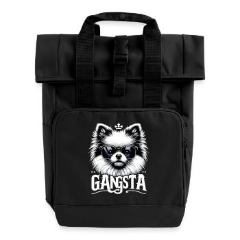 Petit cadeau de chien Spitz Gangsta Gangster - Sac à dos Roll Top à deux anses - noir - Devant