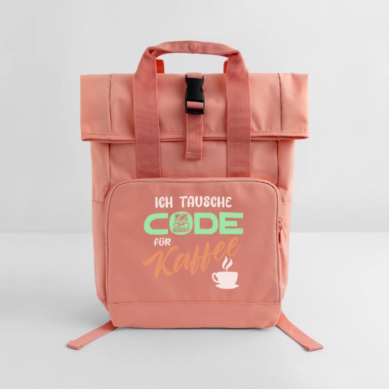 Code Developer Statement Programmierer Computer Rolltop Rucksack mit zwei Griffen