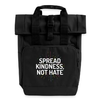 LGBT Pride Month - Spread Kindness Not Hate - Roll Top Backpack with Two Handles - black - Front