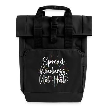 LGBT Pride Month - Spread Kindness Not Hate - Roll Top Backpack with Two Handles - black - Front