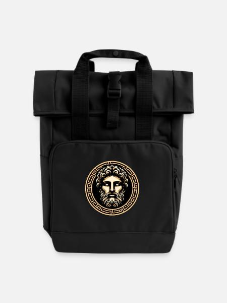 Antlitz der antiken griechischen Mythologie - Rolltop Rucksack mit zwei Griffen - Schwarz