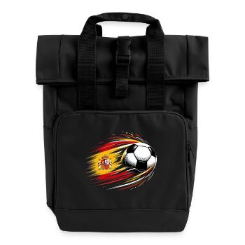 Viva Spanish Football, drapeau de l’Espagne - Sac à dos Roll Top à deux anses - noir - Devant