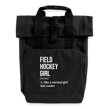 Field Hockey - Roll Top Backpack with Two Handles - black - Front