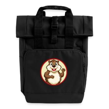 Gopher Colorful Kawaii Cartoon Character Clipart - Roll Top Backpack with Two Handles - black - Front
