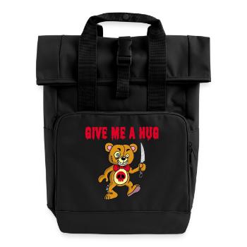 Ours en peluche psychopathe (anglais) - Sac à dos Roll Top à deux anses - noir - Devant
