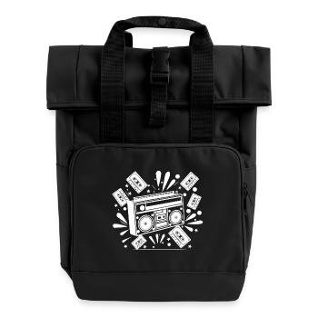 Ghettoblaster, Musik, Nostalgie - Rolltop Rucksack mit zwei Griffen - Schwarz - Vorne