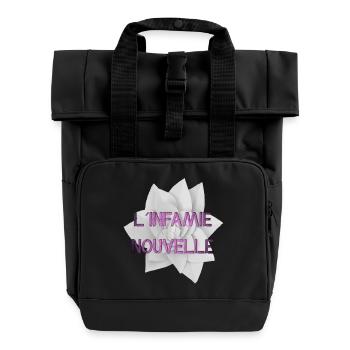 L´infamie Nouvelle Ed. Paperflower Un - Rolltop Rucksack mit zwei Griffen - Schwarz - Vorne