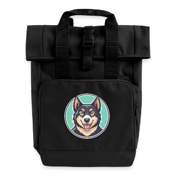 Montenegrinischer Berghund Hunderasse Lustige Karikatur - Rolltop Rucksack mit zwei Griffen - Schwarz - Vorne
