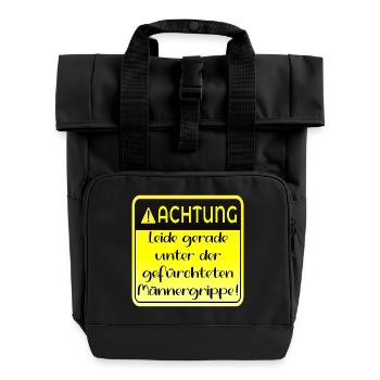 MÄNNERGRIPPE HUMOR - KRANK - Rolltop Rucksack mit zwei Griffen - Schwarz - Vorne